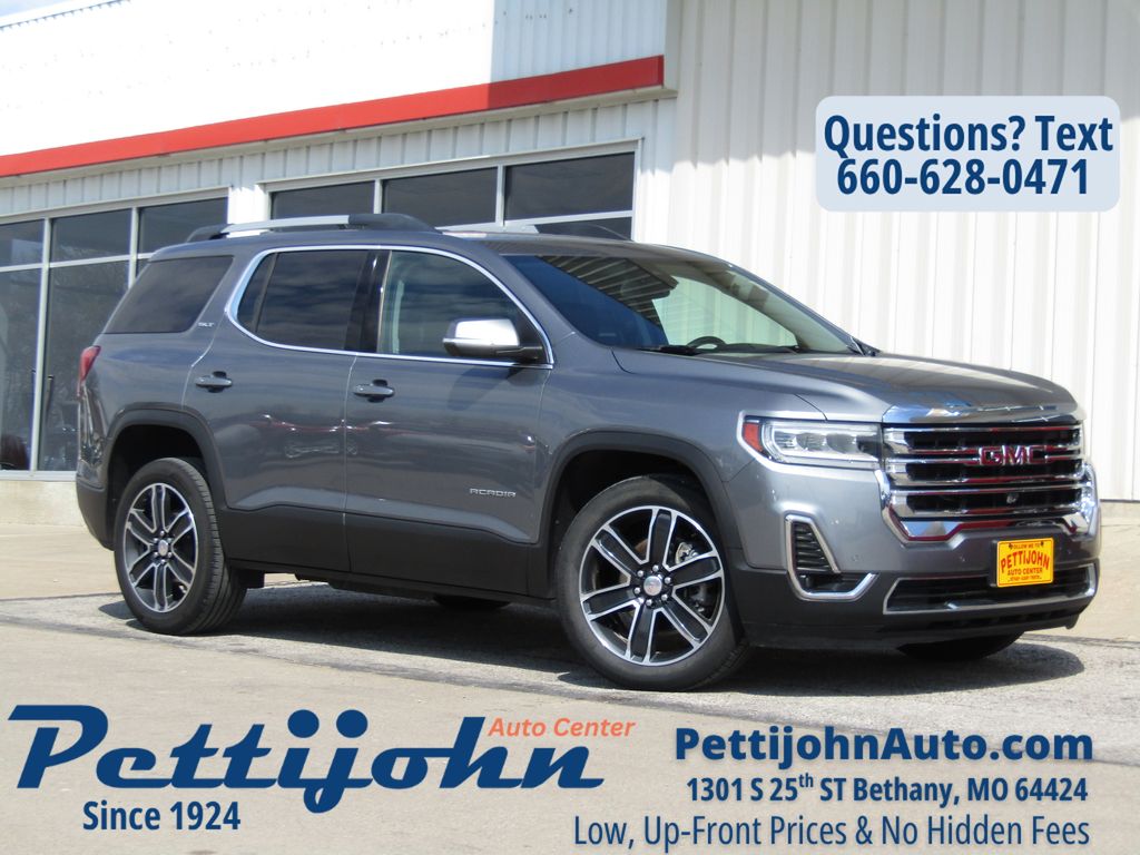 Gray (Satin Steel Metallic) 2021 GMC Acadia SLT AWD SUV / Crossover Four-Wheel Drive 9-Speed Automatic