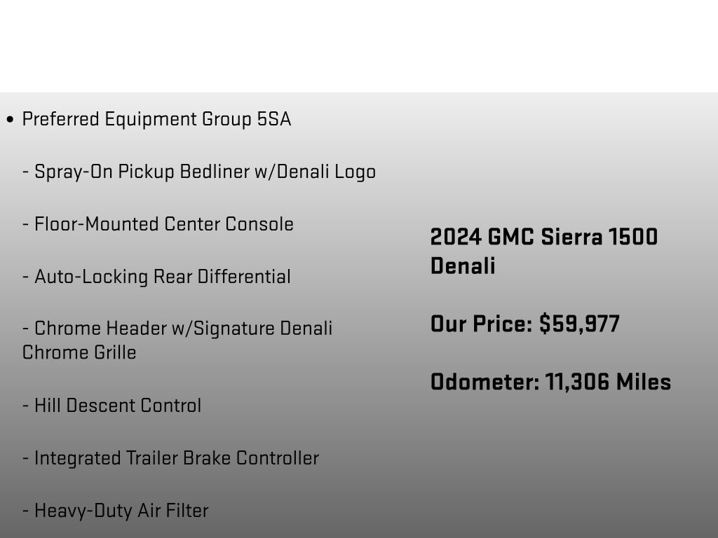 2024 GMC Sierra 1500 Denali White at Carlisle Cadillac Buick GMC