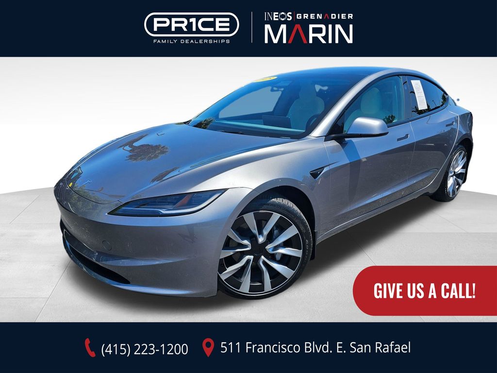 Silver 2025 Tesla Model 3 Long Range AWD Sedan All-Wheel Drive 1-Speed Automatic