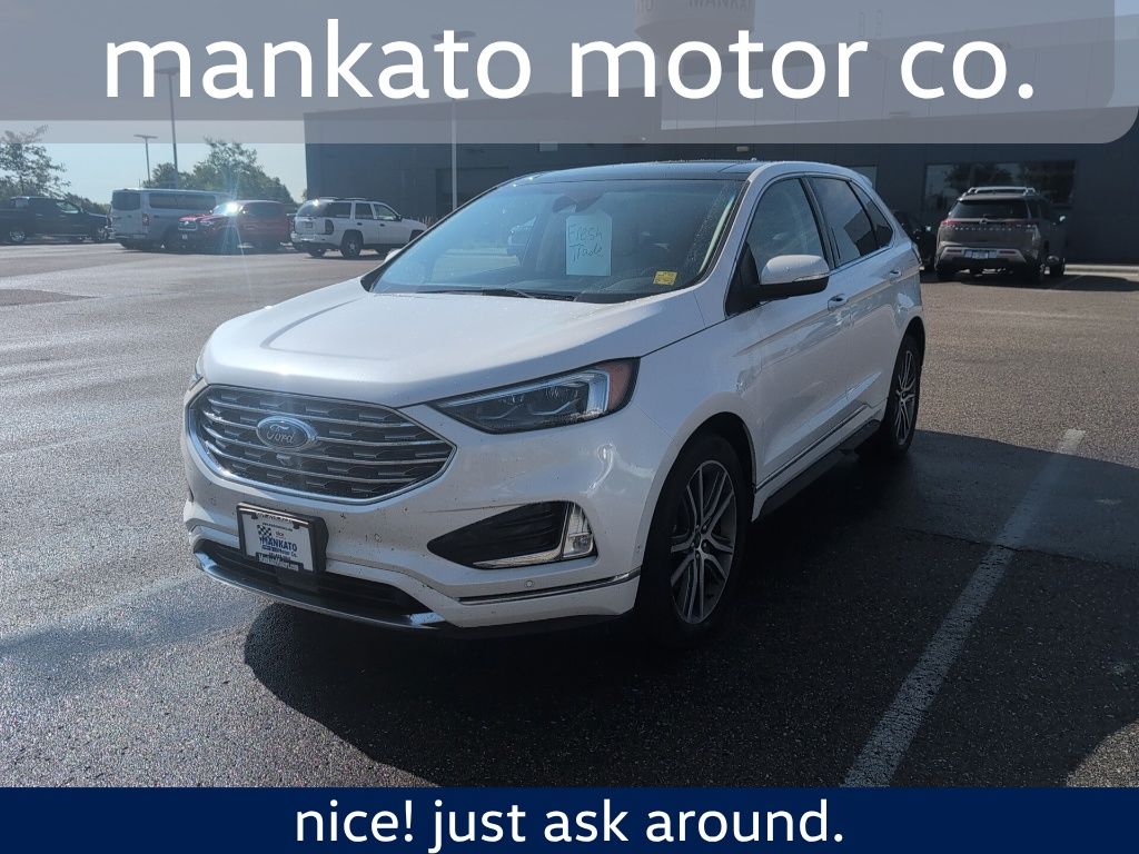 White Platinum Clearcoat Metallic 2019 Ford Edge SUV / Crossover All-Wheel Drive 8-Speed Automatic