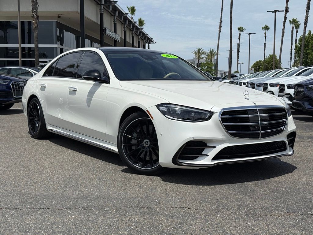 MANUFAKTUR Diamond White 2023 Mercedes-Benz S-Class S 500 4MATIC AWD Sedan All-Wheel Drive 9-Speed Automatic