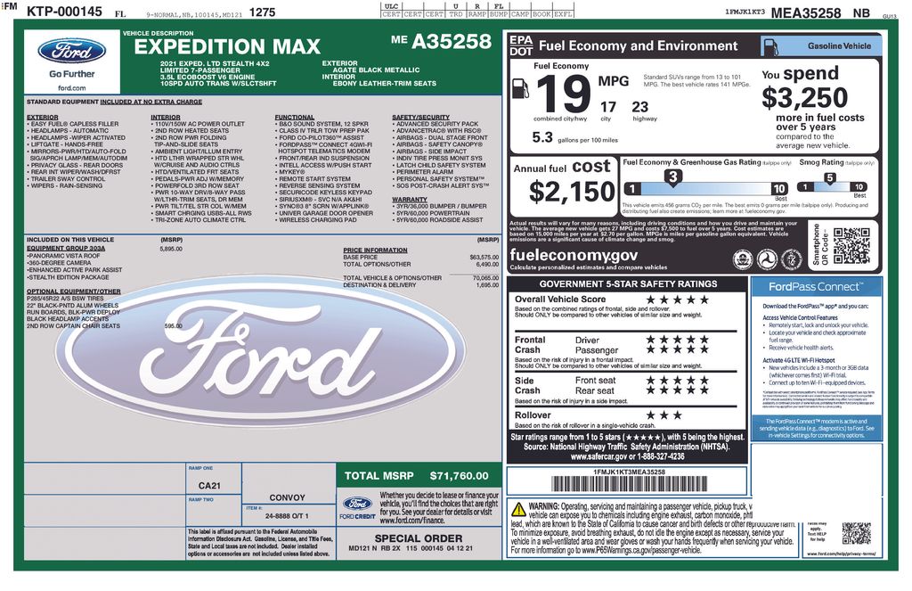 Used 2021 Black Ford Limited image 5