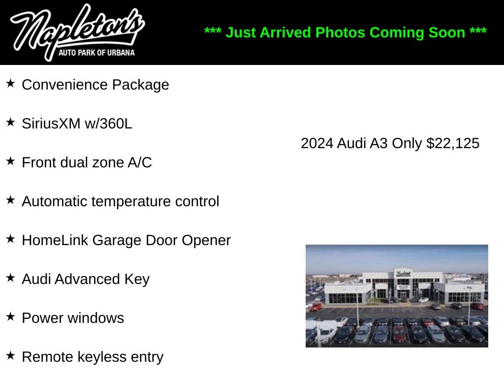 Brilliant Black 2024 Audi A3 Sedan Front-Wheel Drive 7-Speed Automatic