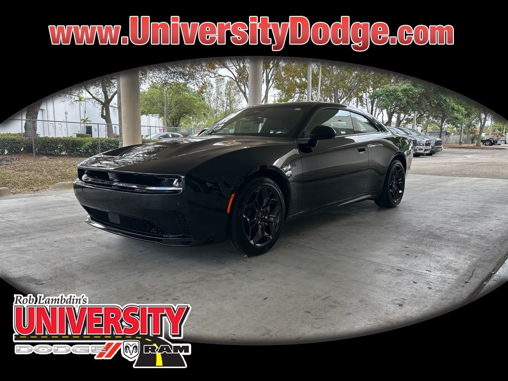 Diamond Black Crystal Pearlcoat 2025 Dodge Charger Daytona R/T AWD Coupe All-Wheel Drive 1-Speed Automatic