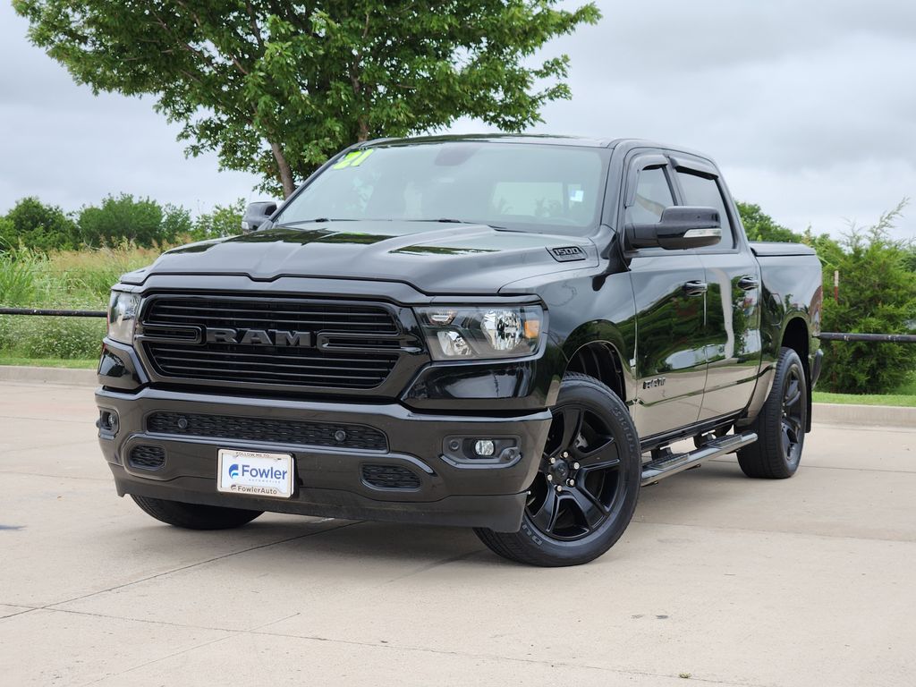 Diamond Black Crystal Pearlcoat 2021 RAM 1500 Big Horn Crew Cab RWD Pickup Truck 4X2 8-Speed Automatic