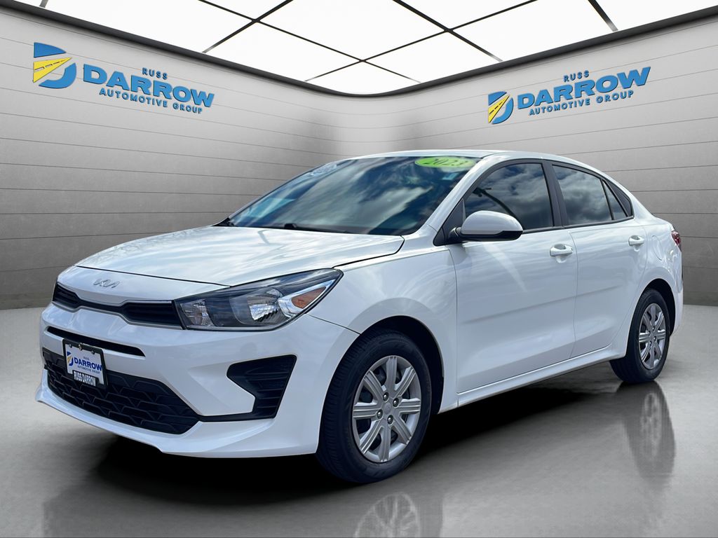 Clear White 2023 Kia Rio LX FWD Sedan Front-Wheel Drive Continuously Variable Transmission