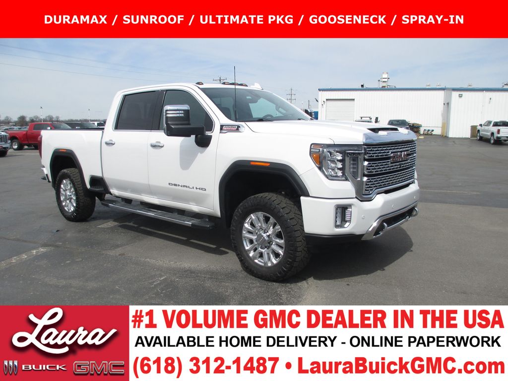 White Frost Tricoat 2020 GMC Sierra 3500HD Denali Crew Cab 4WD Pickup Truck Four-Wheel Drive Automatic
