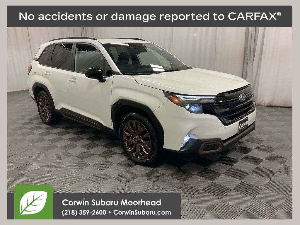 Crystal White Pearl 2025 Subaru Forester Sport Crossover AWD SUV / Crossover All-Wheel Drive Continuously Variable Transmission
