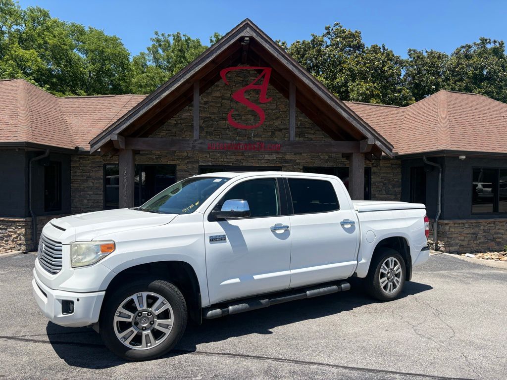 Super White 2015 Toyota Tundra Platinum CrewMax 5.7L 4WD Pickup Truck Four-Wheel Drive 6-Speed Automatic Overdrive