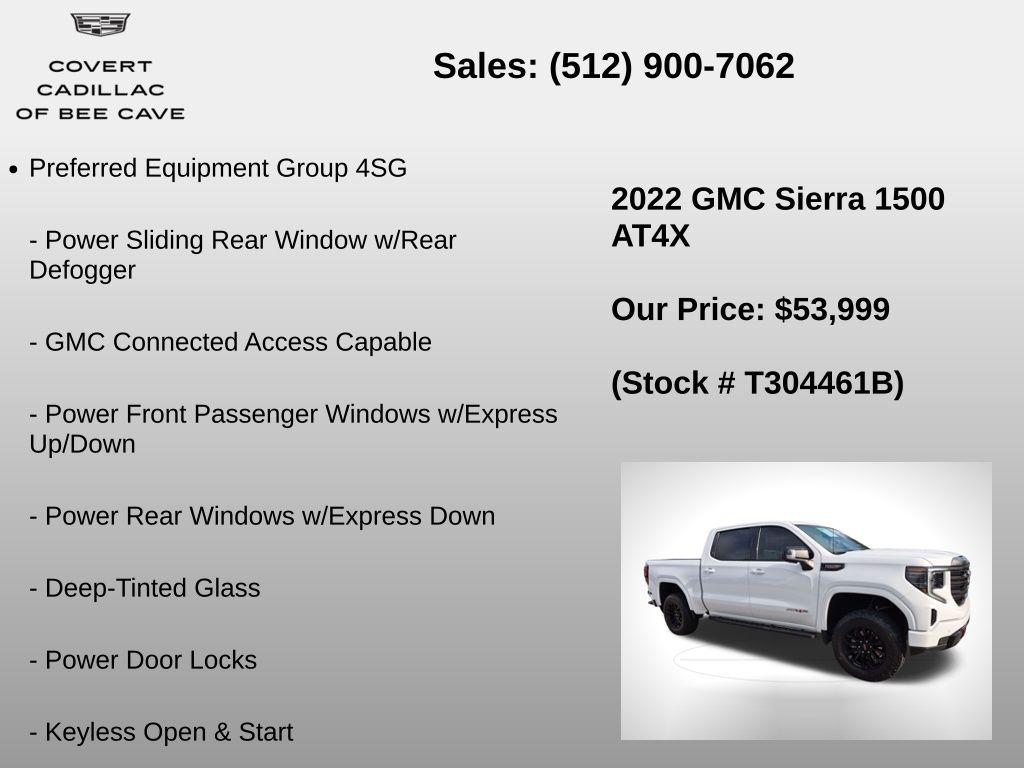 Used Car 2022 Gmc Sierra 1500  At4x For Sale Under $60,000 In Austin, Texas