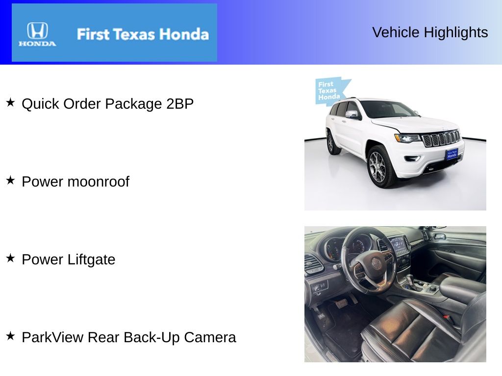 Used Car 2020 Jeep Grand Cherokee  Overland For Sale Under $30,000 In Austin, Texas