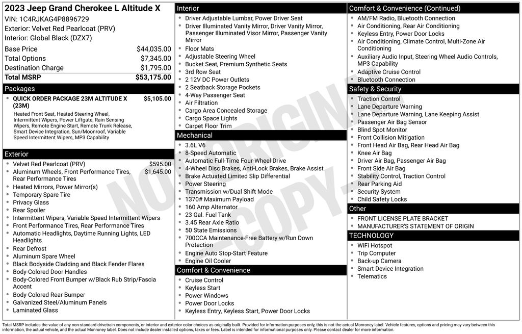 Used Car 2023 Jeep Grand Cherokee L  Altitude X For Sale Under $35,000 In Austin, Texas