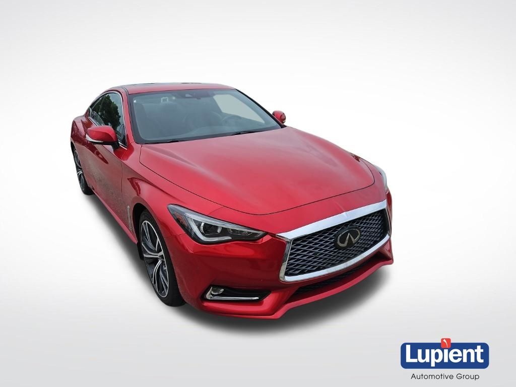 Dynamic Sunstone Red 2021 INFINITI Q60 Coupe All-Wheel Drive 7-Speed Automatic