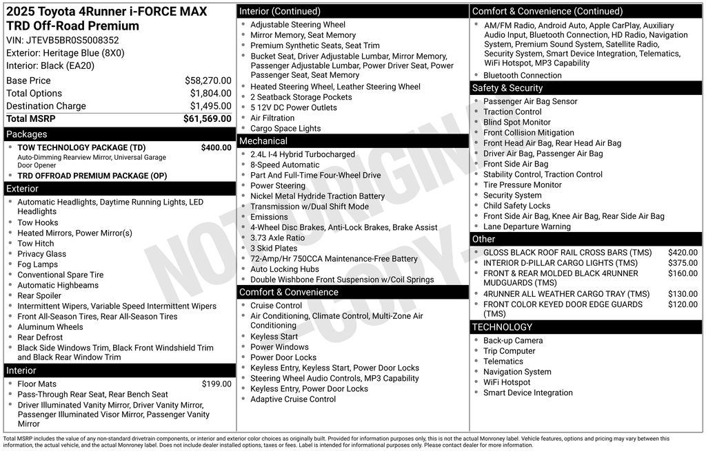 Used 2025 Toyota 4Runner i-FORCE MAX Hybrid SUV