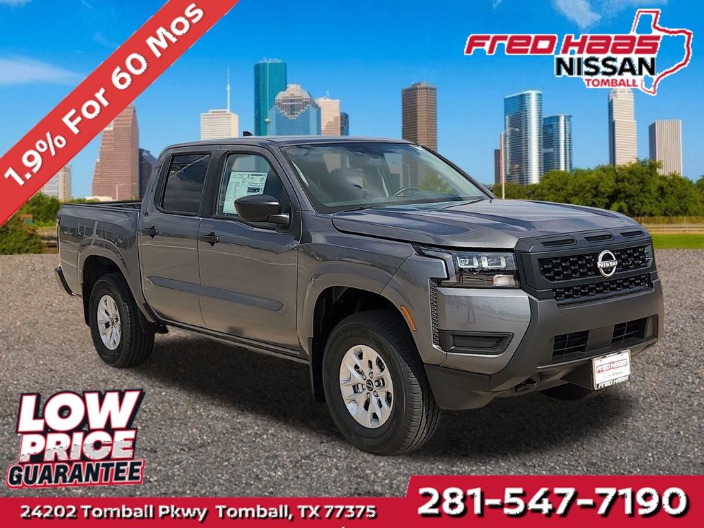 Gray (Gun Metallic) 2026 Nissan Frontier S Crew Cab 4WD Pickup Truck Four-Wheel Drive 9-Speed Automatic Overdrive