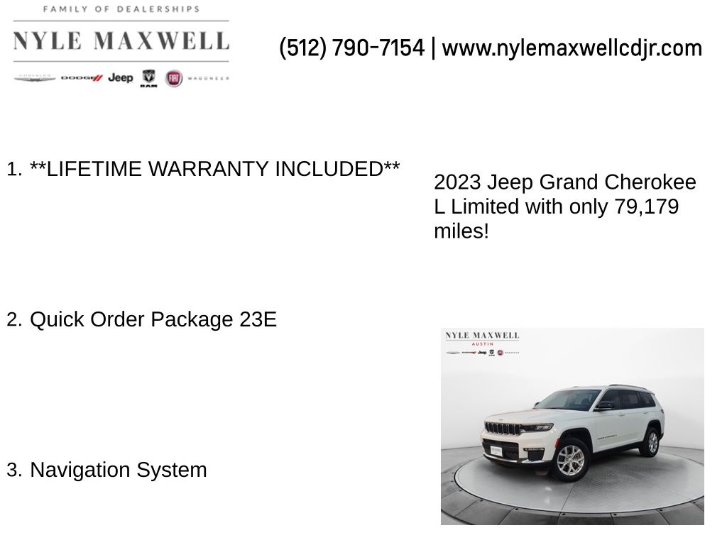 Used Car 2023 Jeep Grand Cherokee L  Limited For Sale Under $30,000 In Austin, Texas