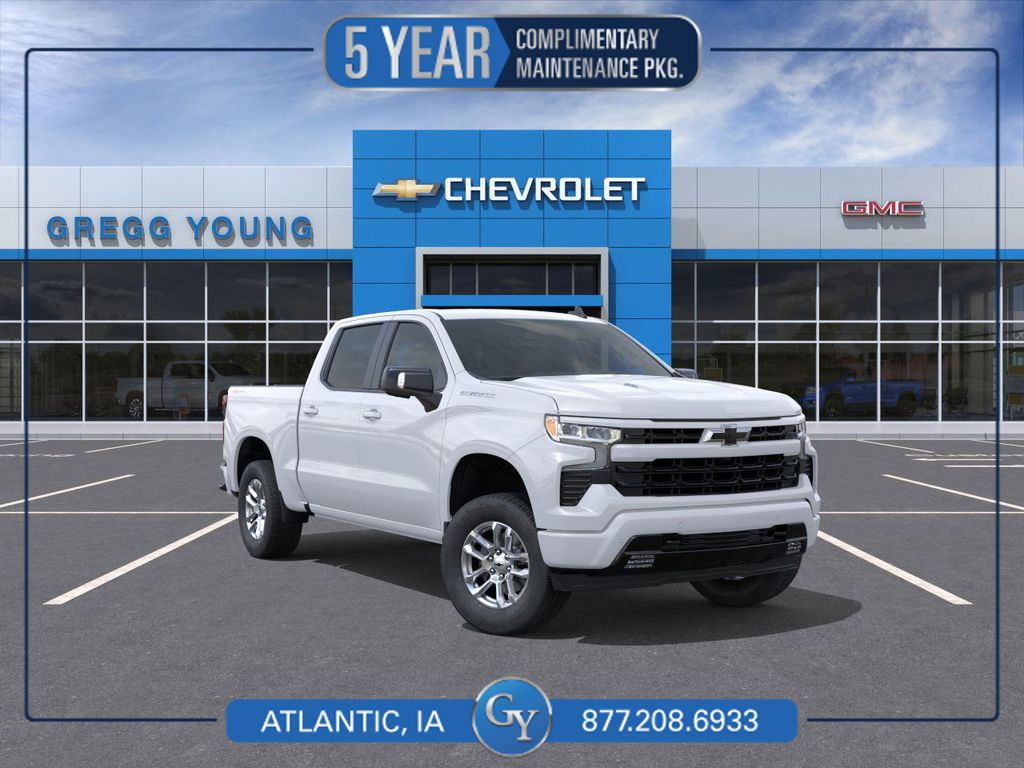 Summit White 2025 Chevrolet Silverado 1500 Pickup Truck Four-Wheel Drive Automatic