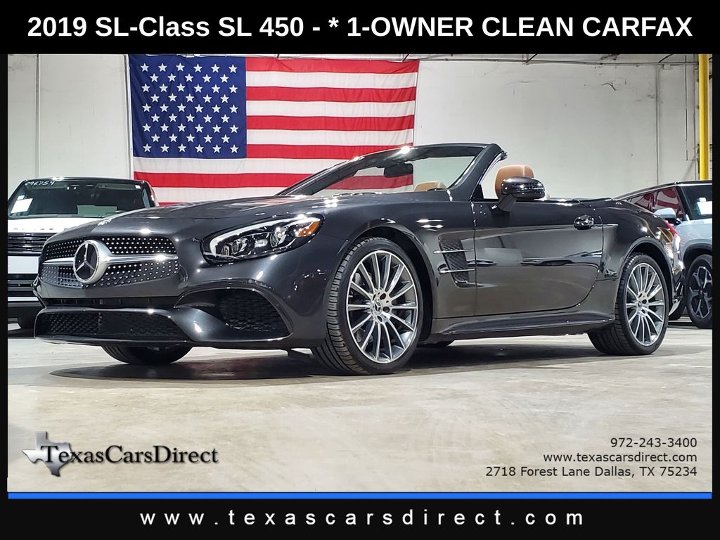 Graphite Gray Metallic 2019 Mercedes-Benz SL-Class SL 450 RWD Convertible Rear-Wheel Drive 9-Speed Automatic