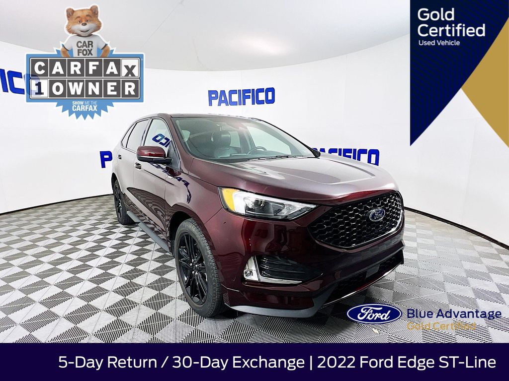 Red (Burgundy Velvet Metallic Tinted Clearcoat) 2022 Ford Edge ST Line AWD SUV / Crossover All-Wheel Drive 8-Speed Automatic