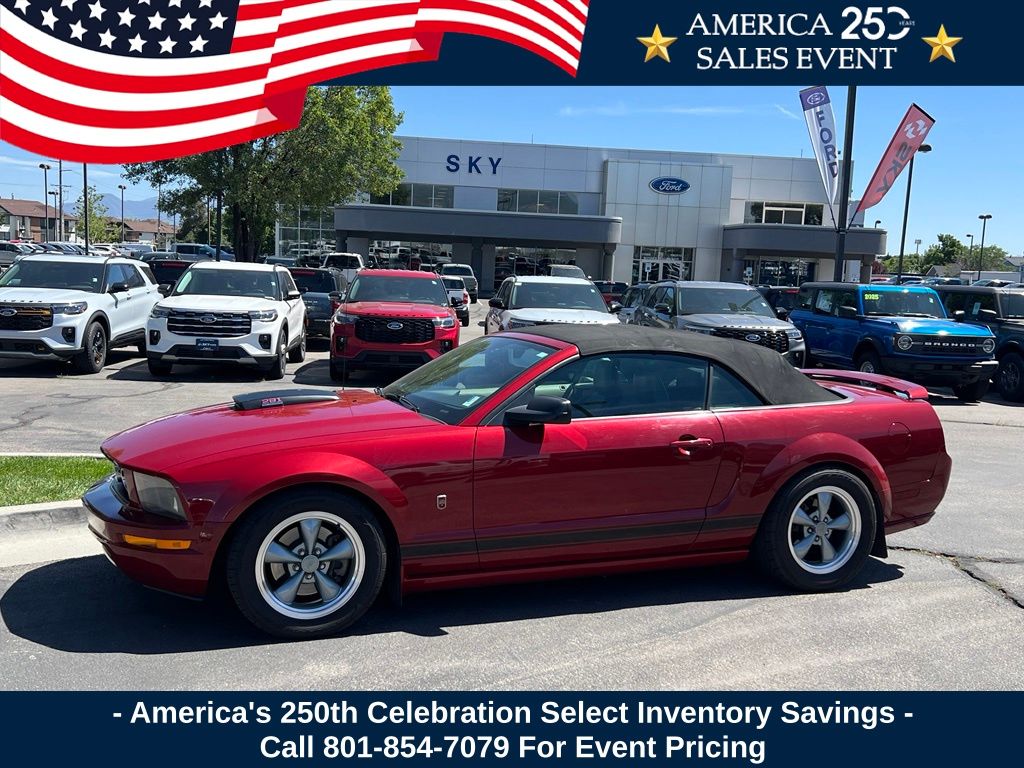 Red 2008 Ford Mustang Convertible Rear-Wheel Drive 5-Speed Automatic