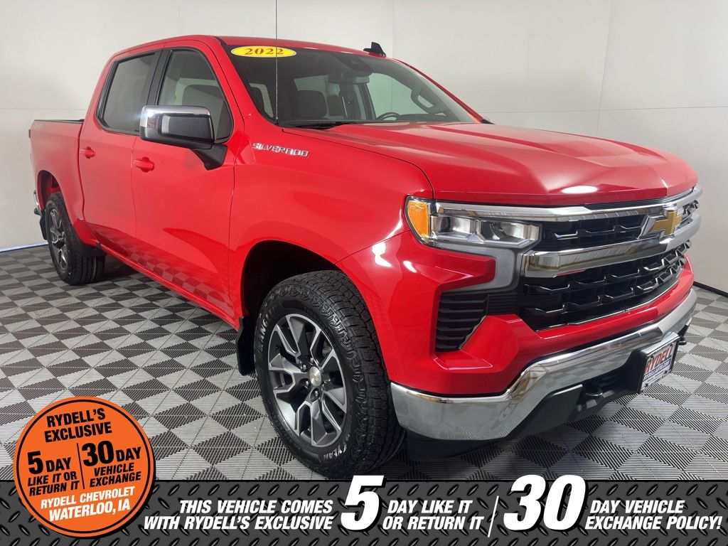 Red Hot 2022 Chevrolet Silverado 1500 LT Crew Cab 4WD Pickup Truck Four-Wheel Drive 8-Speed Automatic
