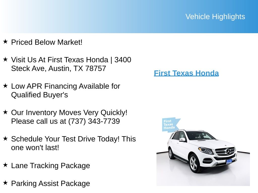 Used Car 2018 Mercedes-benz Gle  Gle 350 For Sale Under $20,000 In Austin, Texas