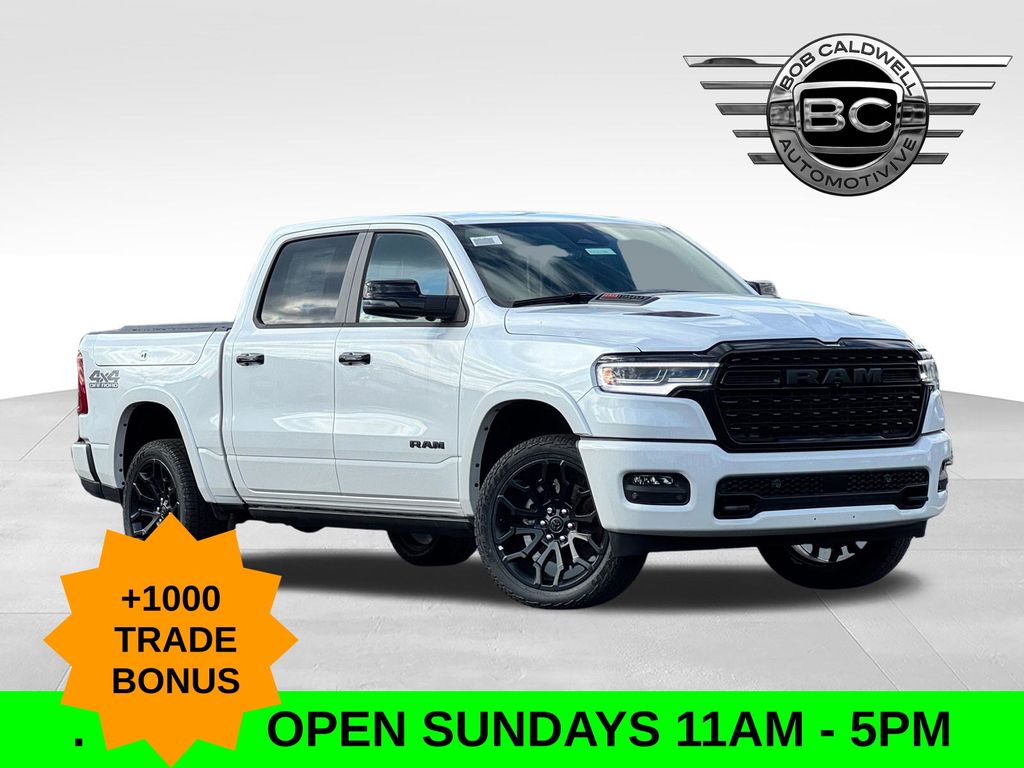 Ivory White Tri-Coat Pearlcoat 2026 RAM 1500 Pickup Truck Four-Wheel Drive 8-Speed Automatic
