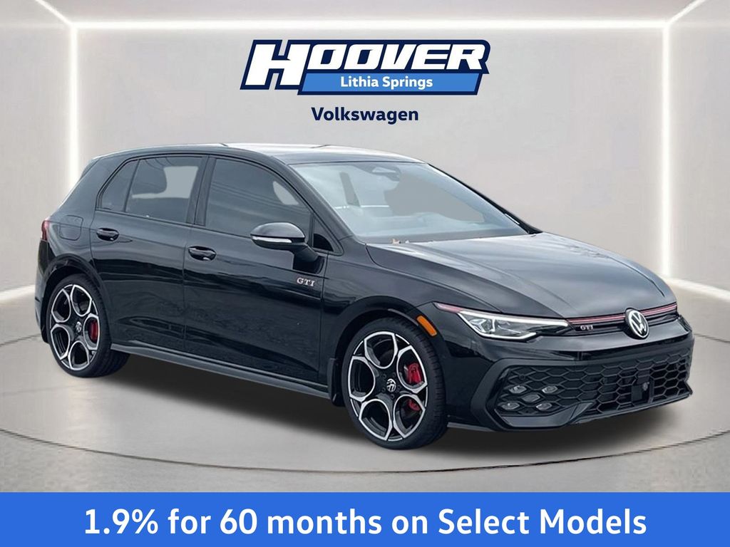 Mythos Black Metallic 2026 Volkswagen Golf GTI Hatchback Front-Wheel Drive 7-Speed Dual Clutch