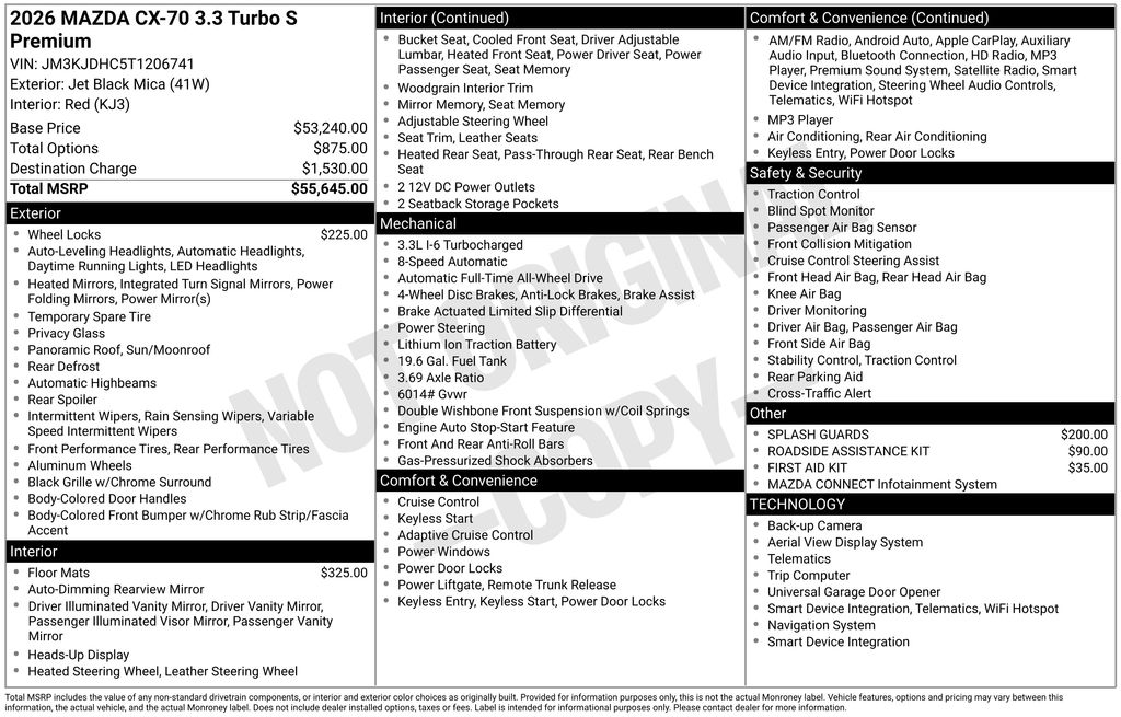 2026 Mazda CX-70 3.3 Turbo S Premium