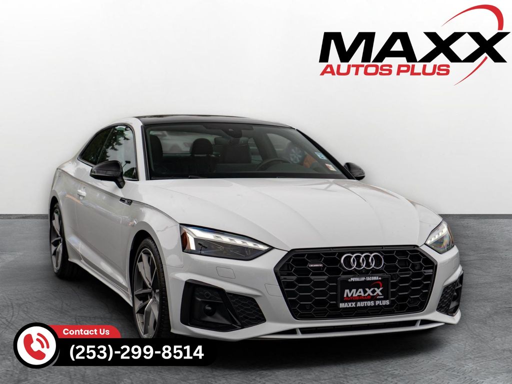 White 2021 Audi A5 Coupe All-Wheel Drive 7-Speed Automatic