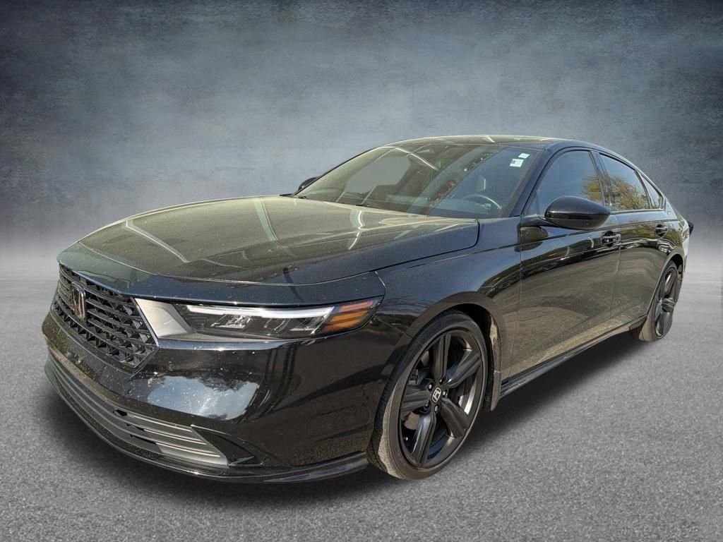 Crystal Black Pearl 2025 Honda Accord Hybrid Sport-L FWD Sedan Front-Wheel Drive Continuously Variable Transmission