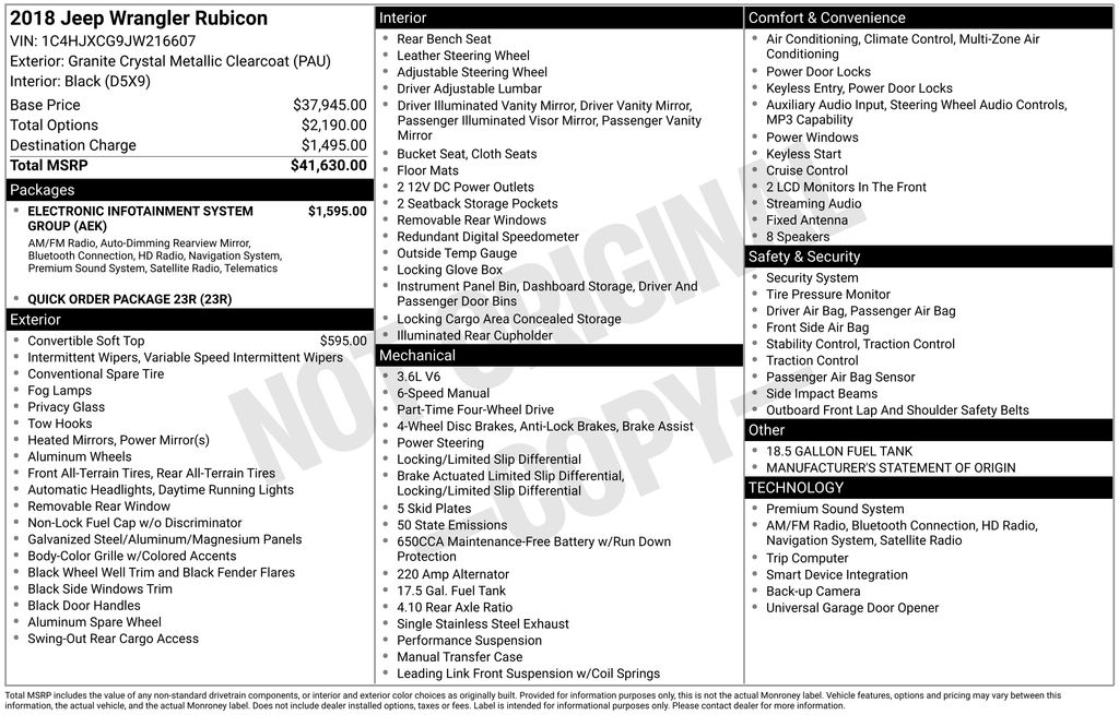Certified Used 2018 Gray Jeep Rubicon image 8