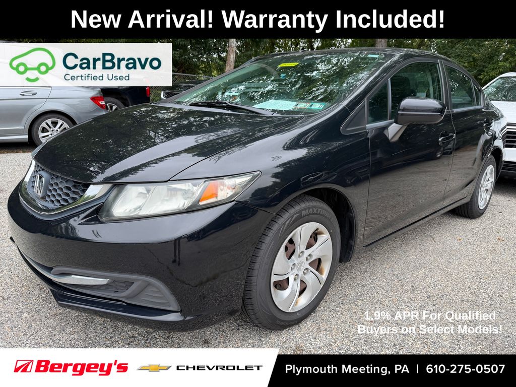 Black 2014 Honda Civic Sedan Front-Wheel Drive Continuously Variable Transmission