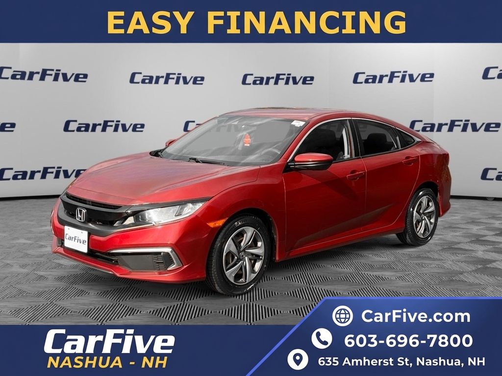 Red 2020 Honda Civic Sedan Front-Wheel Drive Continuously Variable Transmission
