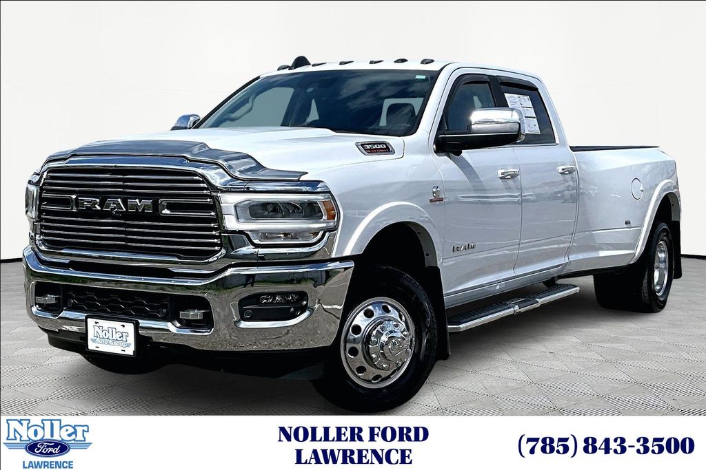 Bright White Clearcoat 2021 RAM 3500 Laramie Crew Cab LB DRW 4WD Pickup Truck Four-Wheel Drive 6-Speed Automatic