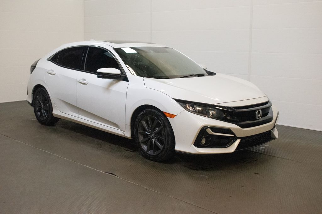 White 2021 Honda Civic Hatchback EX FWD Hatchback Front-Wheel Drive Continuously Variable Transmission