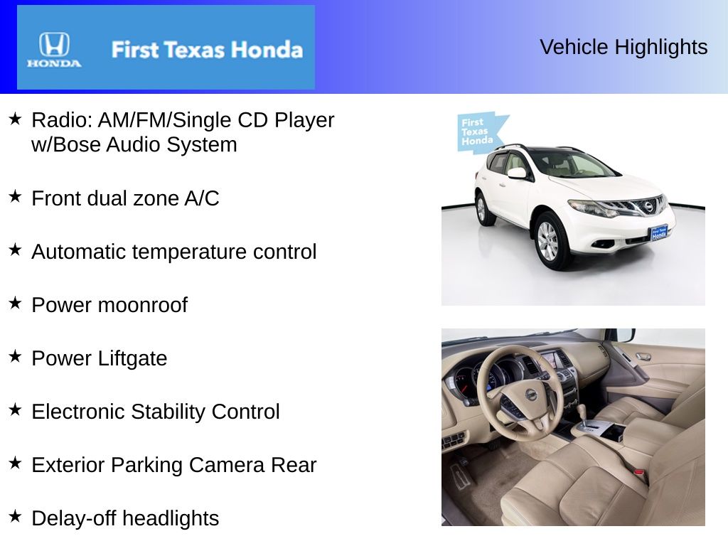 Used Car 2014 Nissan Murano  Sl For Sale Under $10,000 In Austin, Texas