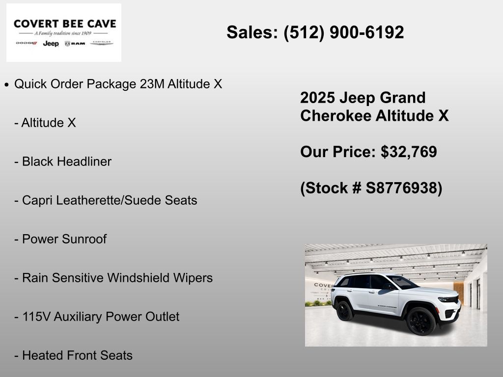 New Car 2025 Jeep Grand Cherokee  For Sale Under $35,000 In Austin, Texas