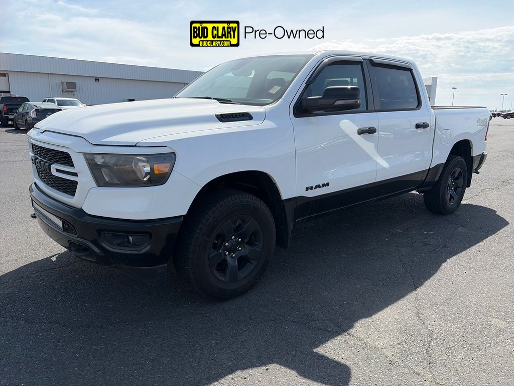 White 2023 RAM 1500 Big Horn Crew Cab 4WD Pickup Truck Four-Wheel Drive 8-Speed Automatic