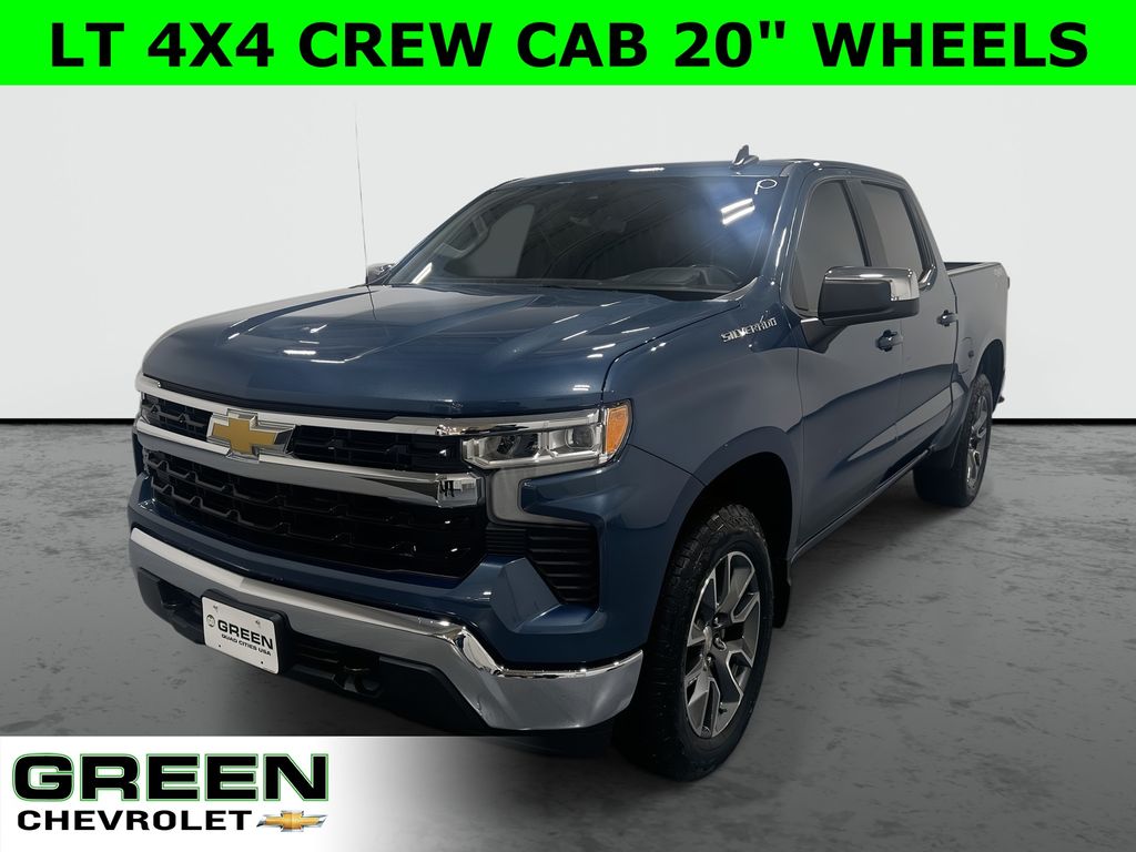 Lakeshore Blue Metallic 2024 Chevrolet Silverado 1500 LT Crew Cab 4WD Pickup Truck Four-Wheel Drive 8-Speed Automatic