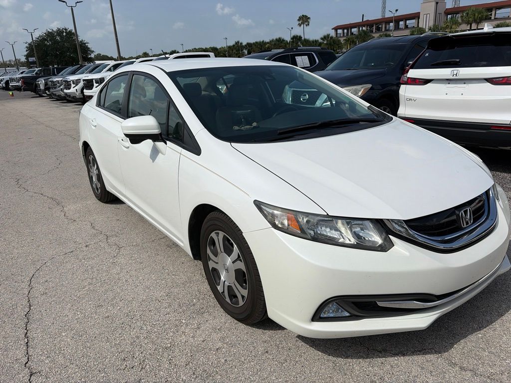 White Orchid Pearl 2015 Honda Civic Hybrid Sedan Front-Wheel Drive Continuously Variable Transmission