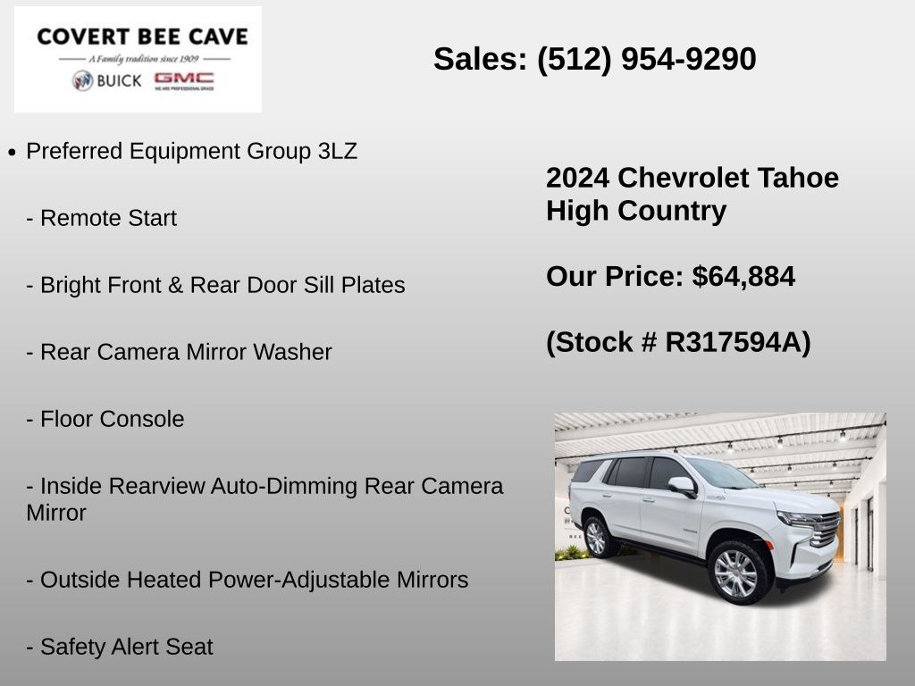 Used Car 2024 Chevrolet Tahoe  High Country For Sale Under $70,000 In Austin, Texas