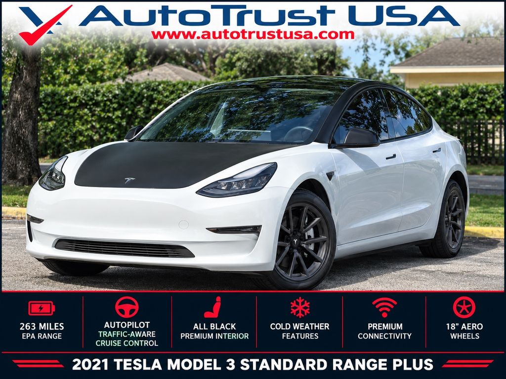 Pearl White Multi-Coat 2021 Tesla Model 3 Sedan Rear-Wheel Drive 1-Speed Automatic
