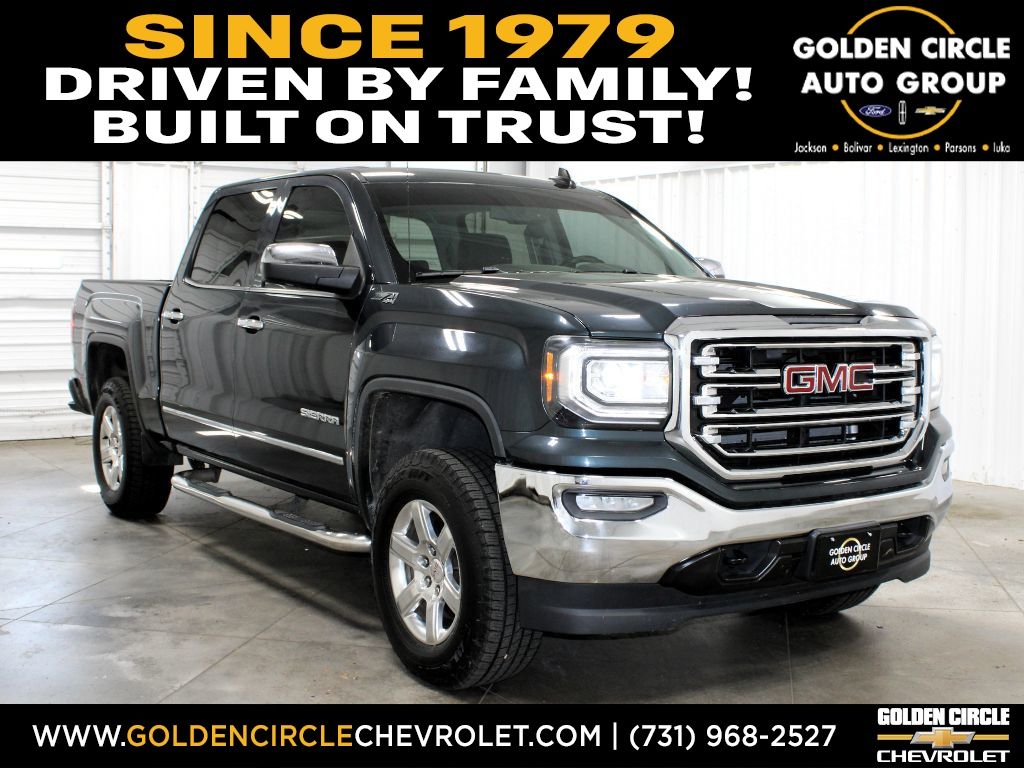Dark Slate Metallic 2017 GMC Sierra 1500 SLT Crew Cab 4WD Pickup Truck Four-Wheel Drive 6-Speed Automatic Overdrive