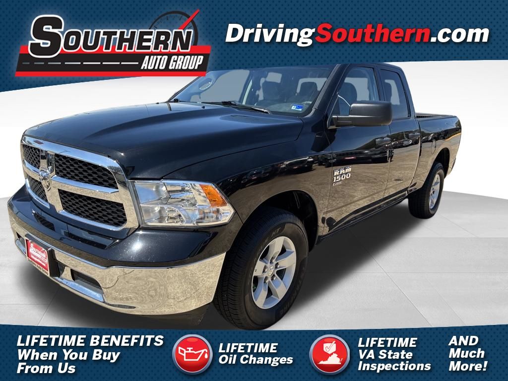 Diamond Black Crystal Pearlcoat 2024 RAM 1500 Classic SLT Quad Cab 4WD Pickup Truck Four-Wheel Drive 8-Speed Automatic