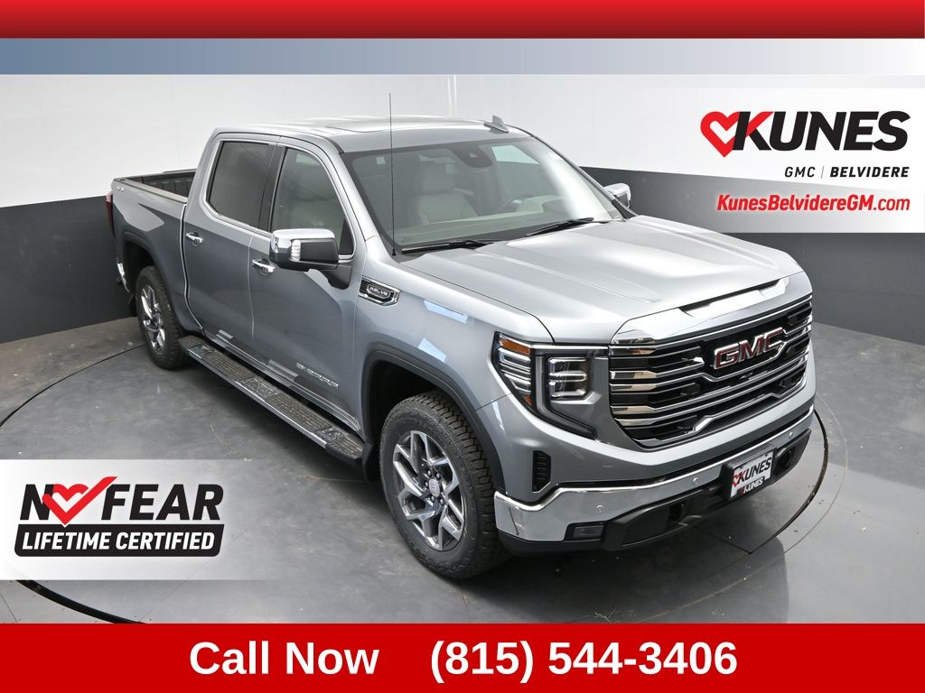 Sterling Metallic 2026 GMC Sierra 1500 SLT Crew Cab 4WD Pickup Truck Four-Wheel Drive Automatic