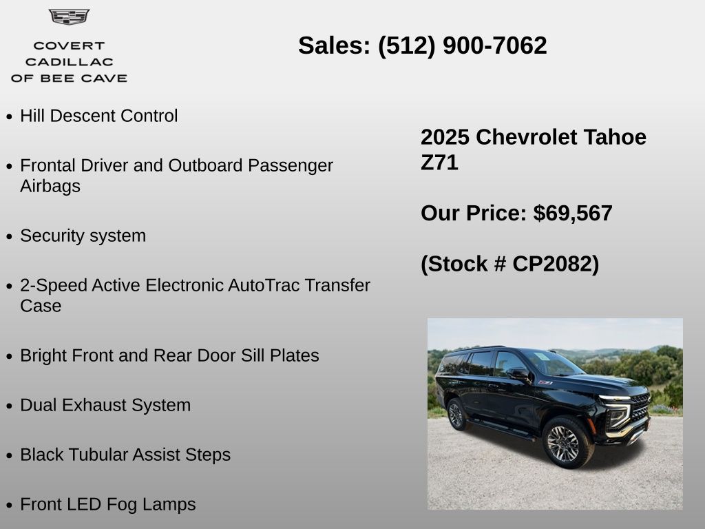 Used Car 2025 Chevrolet Tahoe  Z71 For Sale Under $70,000 In Austin, Texas
