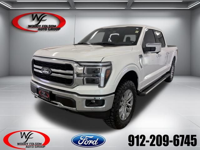 White Metallic 2025 Ford F-150 Lariat SuperCrew 4WD Pickup Truck Four-Wheel Drive Automatic