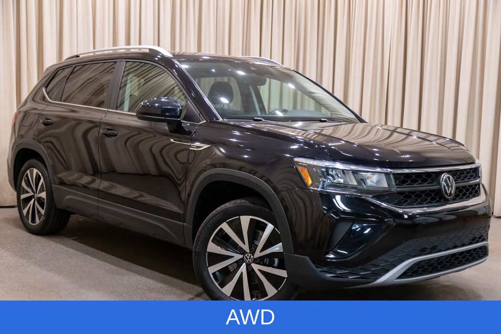 Deep Black 2023 Volkswagen Taos SUV / Crossover All-Wheel Drive 7-Speed Dual Clutch