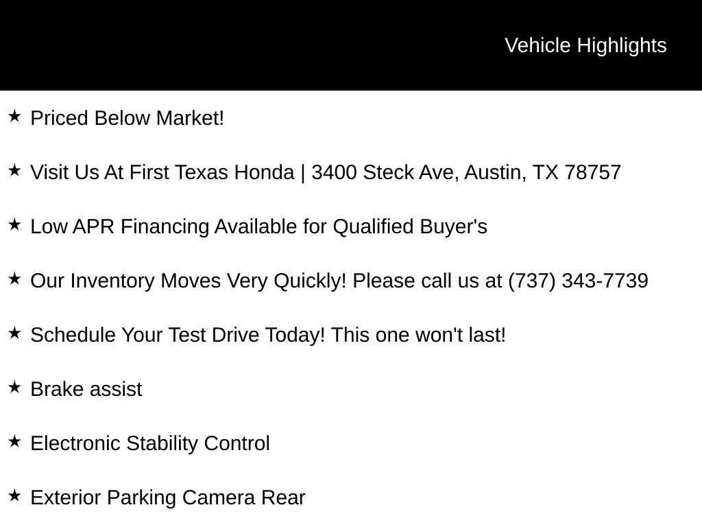 Used Car 2023 Honda Civic  Lx For Sale Under $25,000 In Austin, Texas